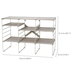 Ρυθμιζόμενο ράφι παπουτσιών Joseph Joseph 55009, 12 ζευγάρια, 3 ράφια, Ατσάλινη βάση, εκρού