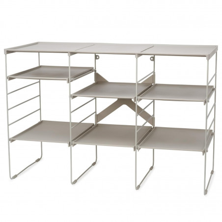 Raft reglabil pentru pantofi Joseph Joseph 55009, 12 perechi, 3 rafturi, Baza din otel, Ecru