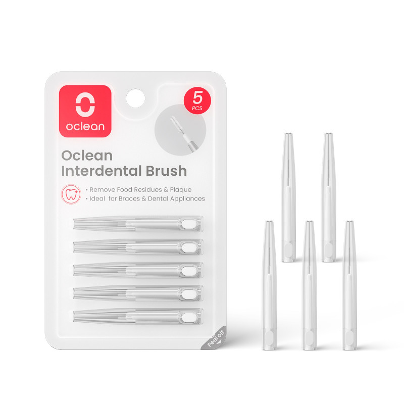 Set 5 perii interdentare Oclean C09000003, Ideale pentru aparate dentare, Gri