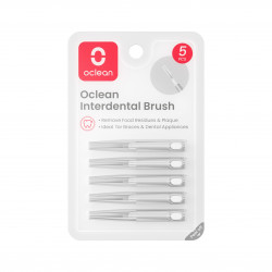 Oclean C09000003 Interdental Brush Set, 5-Pack, Ideal for Braces, Gray