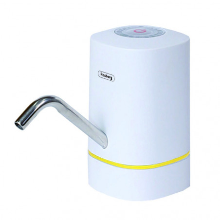 Rosberg R52013E Electric Water Pump, USB, Dual, Compatible with 3/5/8/10/11 and 19 L, Cordless, White