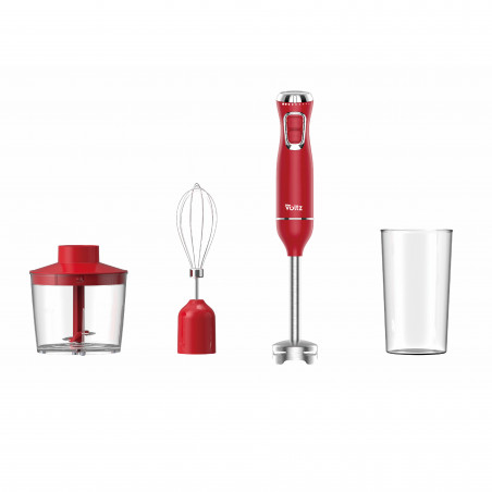 Oliver Voltz OV51112WSC 3-in-1 Blender, Chopper, and Mixer, 800W, 700 ml, 2 speeds, Stainless steel blade and mixing attachment, Red