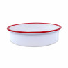Oliver Voltz OV51222KR38 Round Baking Pan, 38 x 6 cm, Enameled Steel, Induction, White/Red