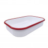 Oliver Voltz OV51222KS33 Baking Pan, Rectangular, 33 cm, Enameled Steel, Induction, White/Red