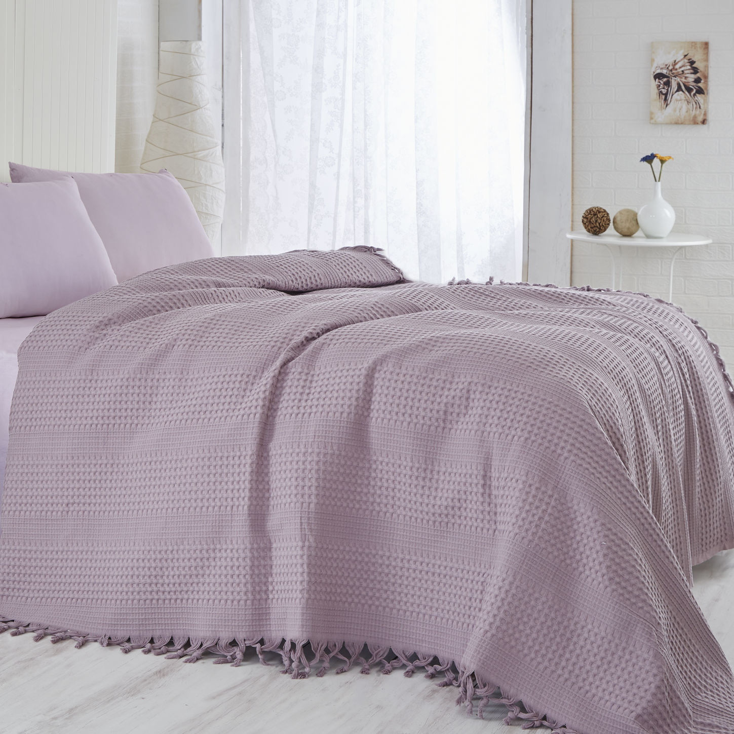 Горна завивка Saheser 157SHS5204, 100% памук, 220x240 см, 340 г/м2, 96 нишки, 30C, Лилав