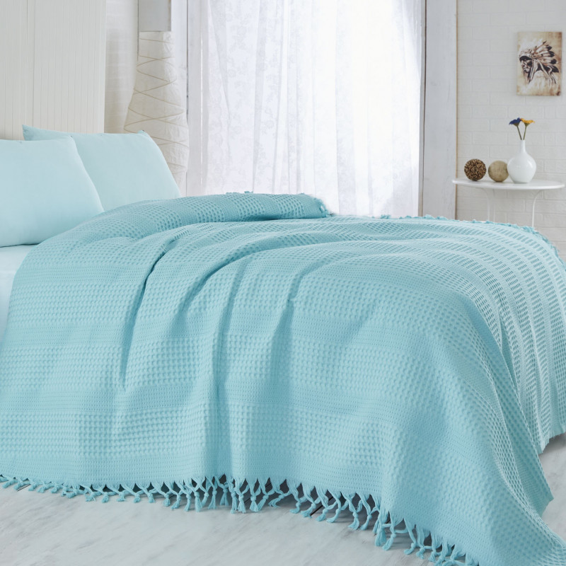 Saheser 157SHS5201 100% pamuk, 220x240 cm, 340 g/m2, 96 νήματα, 30C, Turkoaz