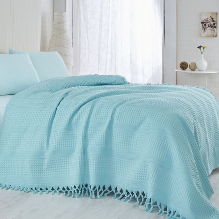 Горна завивка Saheser 157SHS5201, 100% памук, 220x240 см,340 г/м2, 96 нишки, 30C, Тюркоаз