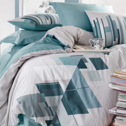 Σετ κρεβατοκάμαρας Cotton Box 129CTN2373, 100% βαμβάκι, τεμάχιο Z, κάλυμμα 160x220 cm, σεντόνι 160x240 cm, κάλυμμα 50x70 cm, λευκό/πράσινο