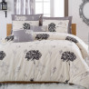 Set dormitor Eponj Home 143EPJ1451, 65% bumbac, 35% poliester, 4 bucăți, Husă 200x220 cm, Cearșaf 220x240 cm, față de pernă 50x70 cm, Bej/gri