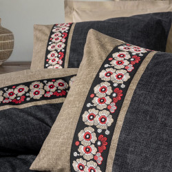 Спален комплект Cotton Box 129CTN4828, 100% памук, 4 части, Завивка 200х220 см, Чаршаф 240х260 см, Калъфка 50х70 см, Бежов