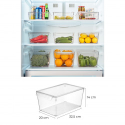 Set of 3 Hermia 964FRM3417 refrigerator organizers, 20x32.5x14 cm, BPA-free, plastic, transparent