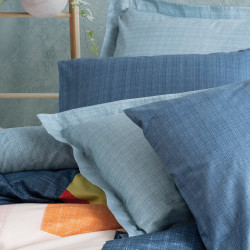 Ágynemű szett Cotton Box 129CTN4405, 100% pamut, 4 db, huzat 200x220 cm, lepedő 240x260 cm, huzat 50x70 cm, kék/narancs