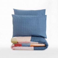 Σετ κλινοσκεπασμάτων Cotton Box 129CTN4405, 100% βαμβάκι, 4 τεμάχια, κάλυμμα 200x220 cm, σεντόνι 240x260 cm, κάλυμμα 50x70 cm, μπλε/πορτοκαλί