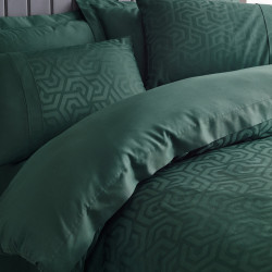 Спален комплект Cotton Box 129CTN3658, 100% памучен сатен, 6 части, Завивка 200х220 см, Чаршаф 240х260 см, Калъфка 50х70 см, Зелен