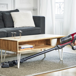 Aspirator vertical Rowenta X-Pert 6.60 Animal Care RH6878WO, 100W, 2 moduri, 0.6 litri, 85 dB, Autonomie 1 h, LED, Rosu/Negru