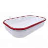 Oliver Voltz OV51222KS41 Baking Pan, Rectangular, 41 cm, Enameled Steel, Induction, White/Red
