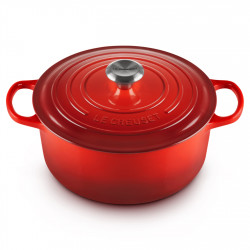 Le Creuset χυτοσιδηρή κατσαρόλα 24147260912, 5.6 l, 26 cm, Μέχρι 260C, Επίστρωση σμάλτου, Επαγωγή, Φούρνος, Κόκκινο