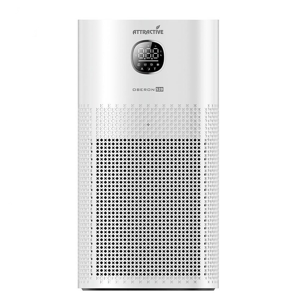 Пречиствател за въздух Attractive OBERON 520, 50W, За до 62 м2, Wi-Fi, 5 скорости, Таймер, Нощен режим, Дистанционно, Интелигентен сензор за замърсяване ...