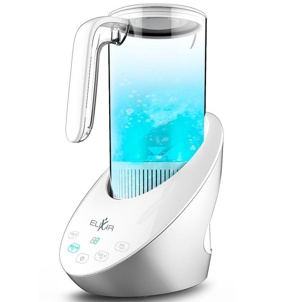 Кана за водородна вода Elixir, 15W, 1.6 л, Тъч скрийн, 1200 PPB, Сменяем филтър, Бял/сив