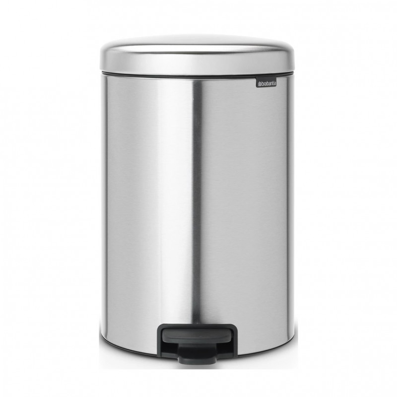 Κάδος απορριμμάτων με πεντάλ Brabantia NewIcon 649046, 20 l, Ομαλό κλείσιμο, Αντιολισθητική βάση, Ανθεκτικό στα δακτυλικά αποτυπώματα, Inox/Matte
