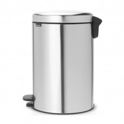 Coș cu pedală Brabantia NewIcon 649046, 20 l, închidere lină, bază antiderapantă, rezistent la amprente, Inox/Mate