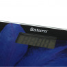 Кантар Saturn ST-PS0287, До 150 кг, LCD дисплей, Kg/Lb, Индикатори за батерия и претоварване, Закалено стъкло, Черен/лилав