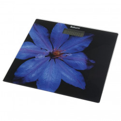 Saturn ST-PS0287, 150 kg-ig, LCD kijelző, kg/lb, akkumulátor és túlterhelés jelző, edzett üveg, fekete/lila színű