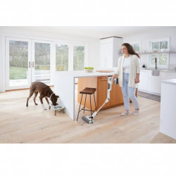 Aspirator vertical Shark IW3612EU, 240W, 0.42 l, 3 trepte, Afisaj LED, Senzori invizibili de detectare a murdariei, Etansare antialergenica, LED, Alb / Auriu