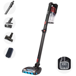 Shark IZ300EUT Upright Vacuum Cleaner, 309W, 0.7 L, 3 speeds, Run time up to 60 min, HEPA filter, LED Smart display, Brush light, Black/Red