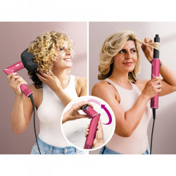 Aparat universal de uscat și ondulat Shark FlexStyle HD440BPEU 2in1, 1400 W, 3 niveluri de putere și căldură, tehnologie Coanda, ionizare, 5 atașamente, roz