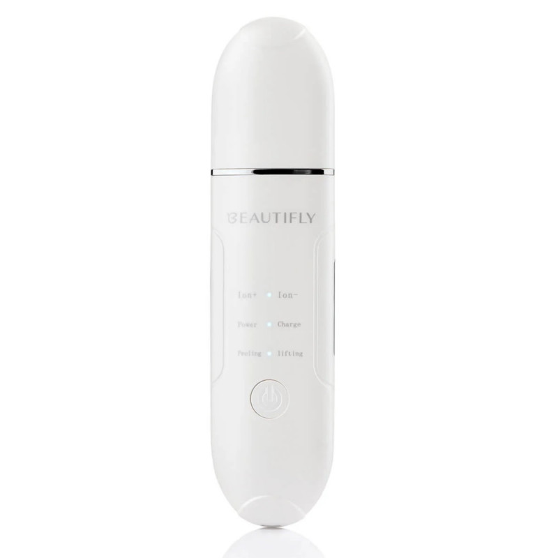 Beautifly B-Scrub Young Ultrasonic Facial Cleansing Device, 75 min, Electrical Stimulation, Exfoliation, Reduces Blackheads and Acne, Ionic, White