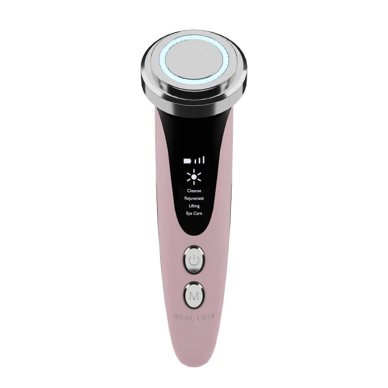 Beautifly B-Glossy Blush Non-Invasive Mesotherapy Device, Stimulates cellular metabolism, Photo and ion therapy, Reduces wrinkles and acne scars, Pink