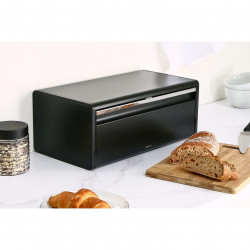 Кутия за хляб Brabantia Fall Front 107836, 18 л, 46.5х25 см, Стенен монтаж, Без пръстови отпечатъци, Черен