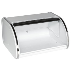 Кутия за хляб Brabantia Roll Top 1003254, 11 л, 31.6x26.5 см, Специална структура, Бял/Инокс