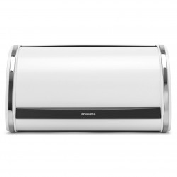 Brabantia Roll Top Bread Box 1003254, 11 L, 31.6 x 26.5 cm, Special Design, White/Stainless Steel