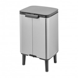 Brabantia Bo Small Hi 1006646 szemetes, 7 l, emelt kivitel, sima és csendes nyitás, csúszásgátló talp, ujjlenyomat-álló, rozsdamentes acél/matt