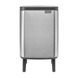Brabantia Bo Small Hi 1006646 szemetes, 7 l, emelt kivitel, sima és csendes nyitás, csúszásgátló talp, ujjlenyomat-álló, rozsdamentes acél/matt