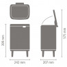 Кош за боклук Brabantia Bo Small Hi 1006646, 7 л, Повдигнат, Плавно и безшумно отваряне, Противоплъзгаща основа, Устойчив на пръстови отпечатъци, Инокс/Мат