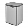 Brabantia Bo Small Trash Can 1006632, 7 L, Smooth and Quiet Opening, Non-Slip Base, Fingerprint-Resistant, Stainless Steel/Matte
