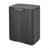 Κάδος απορριμμάτων Brabantia Bo Small 1008870, 12 λίτρα, Αθόρυβο και ομαλό άνοιγμα, Αντιολισθητική βάση, Επίστρωση από ορυκτά, Σκούρο γκρι