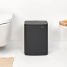 Κάδος απορριμμάτων Brabantia Bo Small 1008870, 12 λίτρα, Αθόρυβο και ομαλό άνοιγμα, Αντιολισθητική βάση, Επίστρωση από ορυκτά, Σκούρο γκρι