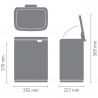 Brabantia Bo Small Trash Can 1008870, 12 L, Silent and Smooth Opening, Non-Slip Base, Mineral Coating, Dark Gray