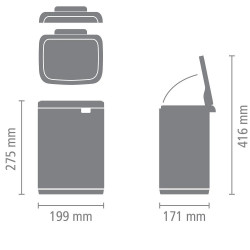 Кош за боклук Brabantia Bo Small 1006622, 4 л, Плавно и безшумно отваряне, Противоплъзгаща основа, Черен