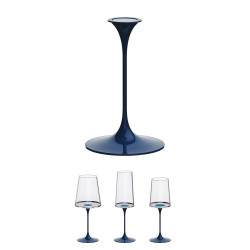 Trebonn SplitGlass 2025102 Magnetic-Mounted Chair, Ø7.5x12 cm, Modular System, Aluminum, Blue