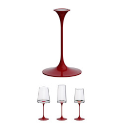 Столче с магнитно закрепване Trebonn SplitGlass 2025101, Ø7.5x12 см, Модулна система, Алуминий, Червен