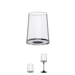 Set of 2 Trebonn SplitGlass 2025120 crystal white wine glasses, 280 ml, Ø7.3x9 cm, modular system, black