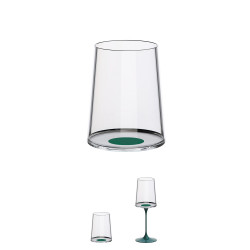 Set 2 pahare de cristal Trebonn SplitGlass 2025123, 280 ml, Ø7.3x9 cm, Posibilitate atasare picior, Verde
