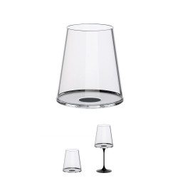 Set of 2 Trebonn SplitGlass 2025110 crystal red wine glasses, 450 ml, Ø9.2x10.5 cm, modular system, black