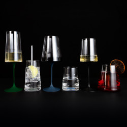 Комплект 2 бр чаши за червено вино Trebonn SplitGlass 2025110, 450 мл, Ø9.2x10.5 см, Модулна система, Кристал без олово, Черен