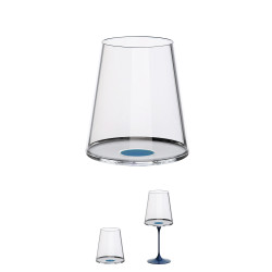 Set of 2 Trebonn SplitGlass 2025112 crystal red wine glasses, 450 ml, Ø9.2x10.5 cm, modular system, blue